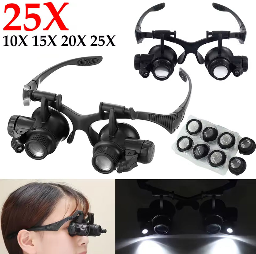 Lentes con lupa 10x/15x/20x/25x